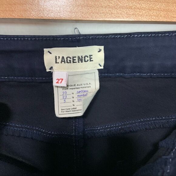 L' Agence Midnight Blue Margot High Rise Skinny Crop Pants L2 - Picture 7 of 9